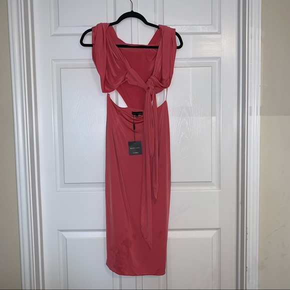 NWT JLUXLABEL Coral Love Letter Multi-Wrap Dress - Picture 10 of 12